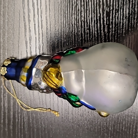 Glass snowman ornament. - Picture 4 of 10